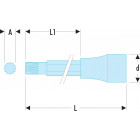 Image du produit : Douille Tournevis Facom 1/2" embout long et extra-long à denture multiple XZN - couleur noir(e) - M6mm - longueur 100mm | SV.6LB
