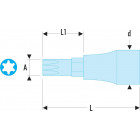 Image du produit : Douille Tournevis Facom 1/2" embout long pour vis Torx longueur 120mm | SX.40LA