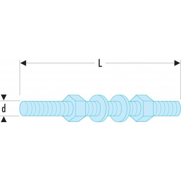 U.23K-U.53RL - Tirants de rechange pour potence - diamètre M16 x 2mm - longueur 275mm Facom | U.53R2L