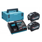 Image du produit : Pack Énergie Makita 40 VMax XGT Lithium-Ion (2 batteries + 1 chargeur Makita ) en MAKPAC - batterie 5Ah | 191V35-5