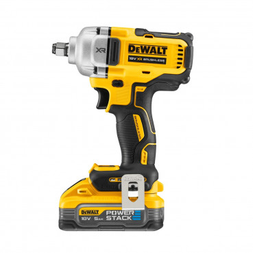 Boulonneuse à chocs Dewalt 1/2" compacte - XR - sans fil - 18 Volts - 5Ah li-ion brushless 812 nm - jonc de sécurité - powerstack | DCF891H2T-QW