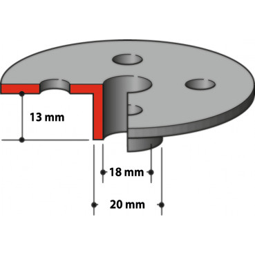 Guide à copier pour défonceuse et affleureuse - diamètre 20mm - diamètre intérieur 18mm Makita | 164393-0