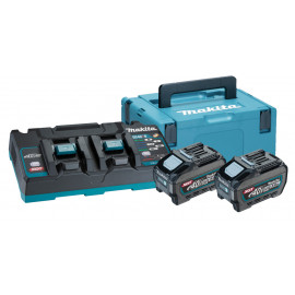 PowerPack XGT Makita, pack batteries + chargeur double DC18RD + coffret MAKPAC 40 Volts max, Lithium (Li-Ion) - 2 batteries 5Ah - charge moyenne 50min - poids 8,1kg | 191U13-9