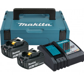 Pack Énergie Makita 18 Volts - sans fil Lithium (Li-Ion) (2 batteries + 1 chargeur Makita simple) avec coffret MAKPAC - charge moyenne 22min - batterie 3Ah | 197952-5