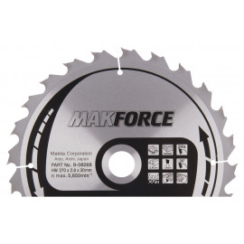 Lame scie circulaire, makforce t.c.t, 270 x 30mm 24 t - diamètre 270mm - coupe-saignée 2,6mm - 24 dents Makita | B-08268