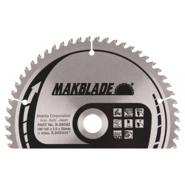 Lames carbure "Makblade" Bois, pour scie radiale et à onglet - diamètre 190mm - coupe-saignée 2mm - 60 dents - alésage 20mm Makita | B-09042