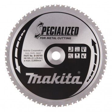 Lame de scie circulaire, alliage T.C.T spécialisé, 305 x 25,4mm 60 dents - diamètre 305mm - coupe-saignée 2,1mm Makita | B-09765