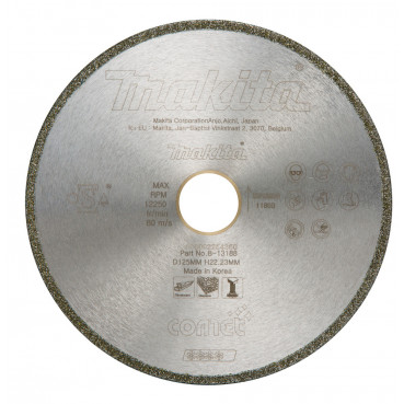 Disque diamant COMET spécial SPÉCIAL VERRE - diamètre 125mm - alésage 22,23mm - Hauteur segment 5mm Makita | B-13188