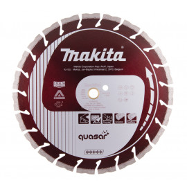 Disque diamant silencieux QUASAR pour béton - diamètre 350mm - alésage 20/25,4mm - Hauteur segment 12mm Makita | B-13465