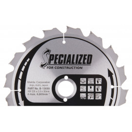 Lames carbures "Specialized" construction (FERMACELL), pour scies circulaires. - diamètre 235mm - alésage 30mm - coupe-saignée 2,8mm - 16 dents Makita | B-13699