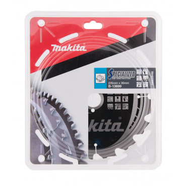 Lames carbures "Specialized" construction (FERMACELL), pour scies circulaires. - diamètre 235mm - alésage 30mm - coupe-saignée 2,8mm - 16 dents Makita | B-13699