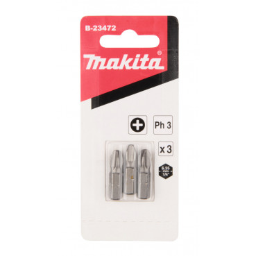 Embout de vissage PH3 25mm - 1/4" - 3 pièce(s) Makita | B-23472