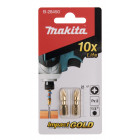 Image du produit : Embout de vissage Impact Gold, PZ2, 25mm par 2 - longueur totale 25mm Makita | B-28450