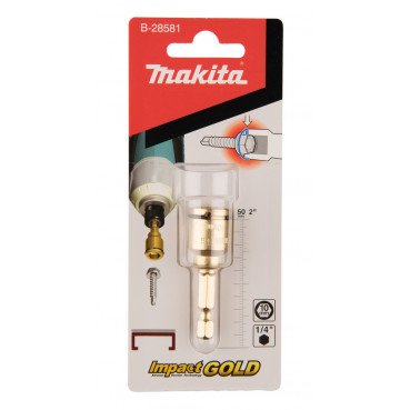 Douille de vissage pour visseuse XXT Impact Gold, 10 x 65mm - longueur totale 50mm - 10mm Makita | B-28581