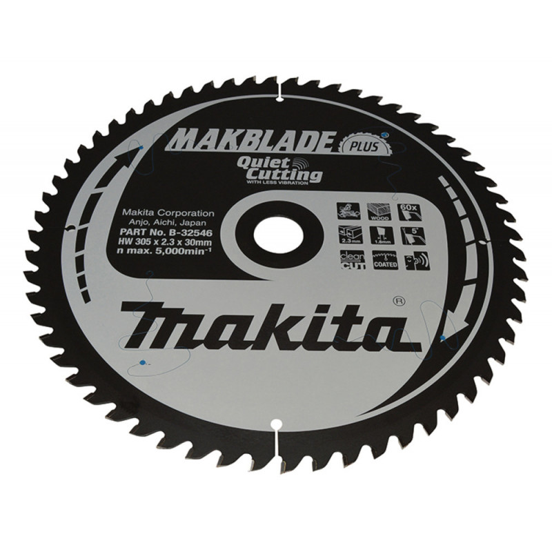 Lame de scie circulaire, Makblade + T.C.T, 305 x 30mm 60 dents - diamètre 305mm - coupe-saignée 2,3mm Makita | B-32546