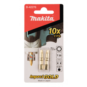 Embout de vissage Impact Gold ShorTon, T25, 30mm - longueur totale 30mm - 2 pièce(s) Makita | B-42276