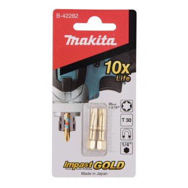 Embout de vissage Impact Gold ShorTon, T30, 30mm - longueur totale 30mm - 2 pièce(s) Makita | B-42282