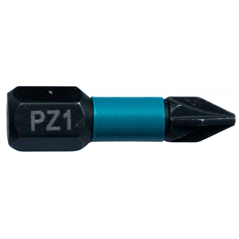 Embout de vissage à chocs (Impact Black) 25mm POZIDRIV - PZ1, Hexa 1/4" - 2 pièce(s) Makita | B-63638