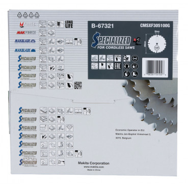 Lame de scie circulaire, T.C.T Efficut, 305 x 30mm 100 dents - diamètre 305mm - coupe-saignée 2,15mm Makita | B-67321