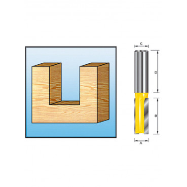 Fraise droite (pour défonceuse) pour défonceuse 2 flûtes 3mm - diamètre 6mm - A1 3mm - L1 9,5mm Makita | D-09210