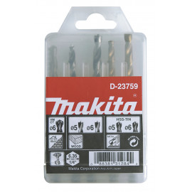 Coffret Makita 5 forets pour bois, métal et béton, à emmanchement héxagonal - diamètre 5 - 6mm - 5 pièce(s) | D-23759
