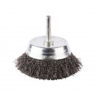 Image du produit : Brosse métallique fil acier ondulés pour perceuses - diamètre 63mm - filetage 6mm - diamètre du fil 0,3mm Makita | D-39920