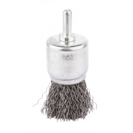 Brosse métallique pinceau à fil acier ondulés pour perceuses - diamètre 24,50mm - filetage 6mm - diamètre du fil 0,3mm Makita | D-40032