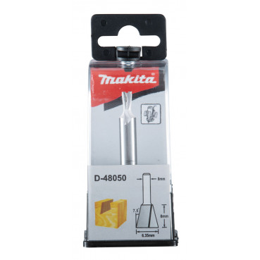 Fraise à queue d'aronde (pour défonceuse) - diamètre 12mm - A1 25,4mm - L1 64mm - L2 22,2mm Makita | D-48103