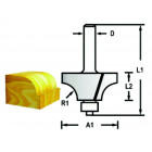 Image du produit : Fraise quart de rond et plat avec roulement (pour défonceuse) - diamètre 6mm - A1 20,3mm - L1 50,5mm - L2 10mm - R14mm Makita | D-48452