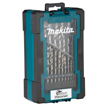 Coffret Makita de 25 foret à métaux HSS-G - diamètre 1 / 1,5 / 2 / 2,5 / 3 / 3,5 / 4 / 4,5 / 5 / 5,5 / 6 / 6,5 / 7 / 7,5 / 8 / 8,5 / 9 / 9,5 / 10 / 11,5 / 12 / 12,5 / 13mm - 25 pièce(s) | D-67555