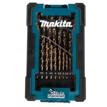 Coffrets de 25 foret à métaux HSS-Co 5% - diamètre 1 - 13mm - 25 pièce(s) Makita | D-67577