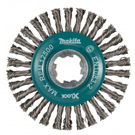 Brosse circulaire en fil d’acier, Fil torsadé (inclusions), 115mm X-LOCK - diamètre 115mm - filetage X-LOCK - diamètre du fil 0,5mm Makita | D-73411