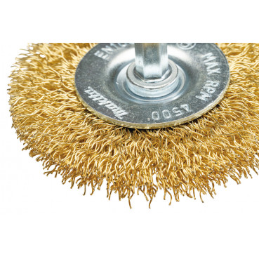 Brosse circulaires à fils laiton - diamètre 63mm - filetage 1/4" Hex MZ - diamètre du fil 0,3mm Makita | D-73673