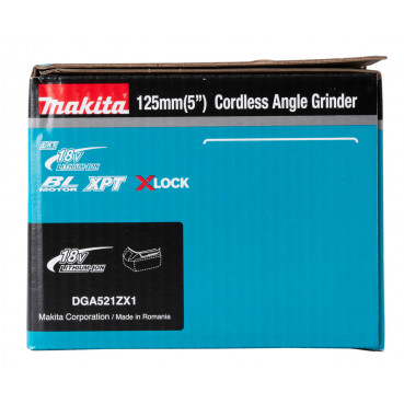 Meuleuse Makita Ø 125mm LXT 18 Volts - sans fil Lithium (Li-Ion) - (Produit seul) - poids 3kg | DGA521ZX1