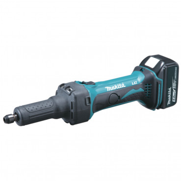 Meuleuse droite Makita LXT 18 Volts - sans fil Lithium (Li-Ion) - 5 Ah - pince diamètre 6mm - diamètre 38mm | DGD800RTJ