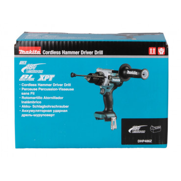 Perceuse visseuse Makita | percussion LXT 18 Volts - sans fil Lithium (Li-Ion) - Ø 13mm - (Produit seul) - poids 2,7kg | DHP486Z