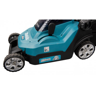 Tondeuse Makita 38cm LXT 36 Volts 2 x 18 Volts - sans fil Lithium (Li-Ion) - 4 Ah - 38cm - 40 L - diamètre lame 38cm - hauteur tonte 20 à 75mm - surface tonte 560m² | DLM382CM2