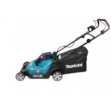 Tondeuse Makita 43cm LXT 36 Volts 2 x 18 Volts - sans fil Lithium (Li-Ion) - 5 Ah - diamètre lame 43cm - hauteur tonte 20 à 75mm - surface tonte 575m² | DLM432CT2