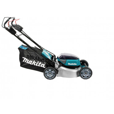 Tondeuse Makita auto-tractée LXT 36 Volts 2 x 18 Volts - sans fil Lithium (Li-Ion) - 5 Ah - 46cm - (4 batteries) - diamètre lame 46cm - hauteur tonte 20 à 100mm - surface tonte 1900-1400m² | DLM462PT4