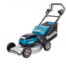 Tondeuse Makita auto-tractée LXT 36 Volts 2 x 18 Volts - sans fil Lithium (Li-Ion) - 5 Ah - 53cm - (4 batteries) - diamètre lame 53,4cm - hauteur tonte 20 à 100mm - surface tonte 2300m² | DLM533PT4