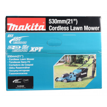 Tondeuse Makita 53cm LXT 36 Volts 2 x 18 Volts - sans fil Lithium (Li-Ion) - (Produit seul) - diamètre lame 53cm - hauteur tonte 20 à 100mm - surface tonte 700m² | DLM538Z