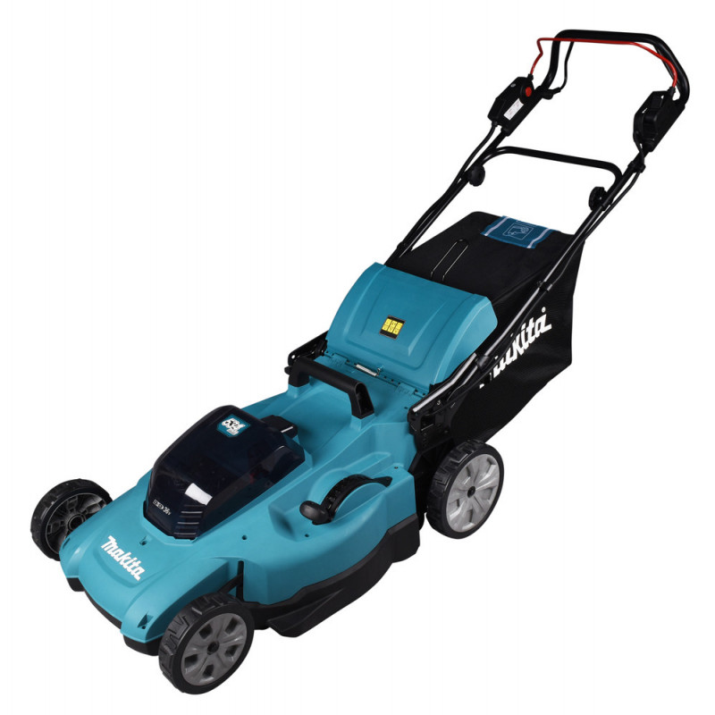 Tondeuse Makita 53cm LXT 36 Volts 2 x 18 Volts - sans fil Lithium (Li-Ion) - 5 Ah - diamètre lame 53,4cm - surface tonte 800m² - hauteur tonte 20 à 100mm | DLM539CT2