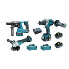 Image du produit : Ensemble pack de 3 machines Makita BL1850B (DGA506 + DDF481 + DHR243) - charge moyenne 45min | DLX3092TJ