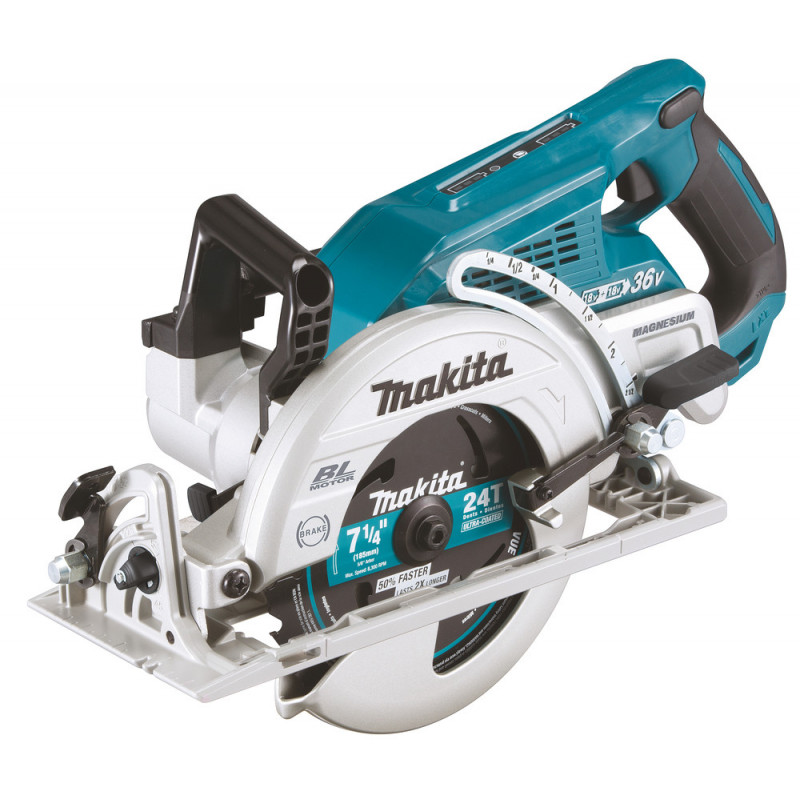 Scie circulaire Makita LXT 36 Volts 2 x 18 Volts - sans fil Lithium (Li-Ion) - Ø 185mm - (Produit seul) | DRS780Z