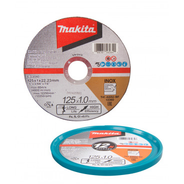 Disque à tronçonner 125 x 1mm INOX, par 12 - diamètre 125mm - grain A60U - 41 Makita | E-03040-12