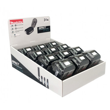 Master carton 12 x Coffrets Impact Black "batterie LXT" 30 embouts + Porte-embout magnétique à verrouillage Makita | E-03090