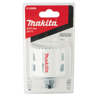 Scie cloche Makita BiM, 57mm Ezychange - diamètre 57mm - profondeur maxi de perçage 44mm - 1 pièce(s) | E-03866