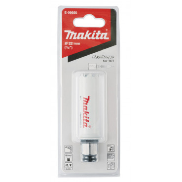 Scie cloche Makita multi-matériaux T.C.T, 22mm Ezychange - diamètre 22mm - profondeur maxi de perçage 60mm - 1 pièce(s) | E-06650