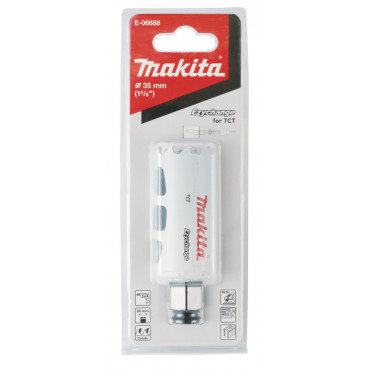 Scie cloche Makita multi-matériaux T.C.T, 35mm Ezychange - diamètre 35mm - profondeur maxi de perçage 60mm - 1 pièce(s) | E-06688