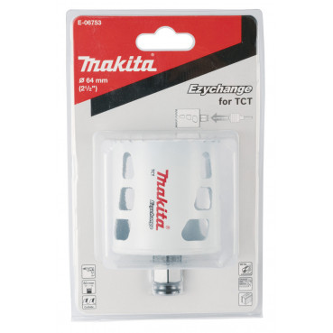 Scie cloche Makita multi-matériaux T.C.T, 64mm Ezychange - diamètre 64mm - profondeur maxi de perçage 60mm - 1 pièce(s) | E-06753